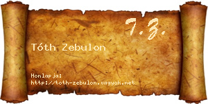 Tóth Zebulon névjegykártya